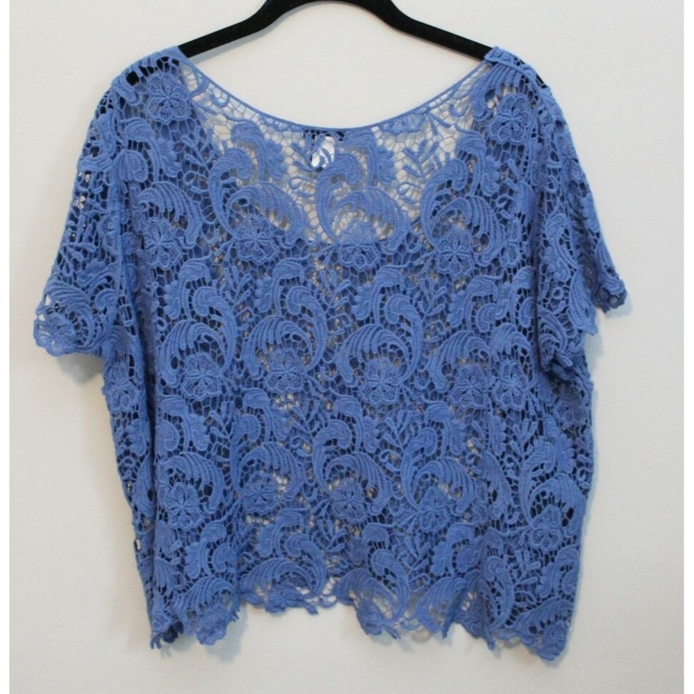 Torrid Crochet Lace Sheer Crop Top Blue Women's 1 1X H10777 - Picture 5 of 7